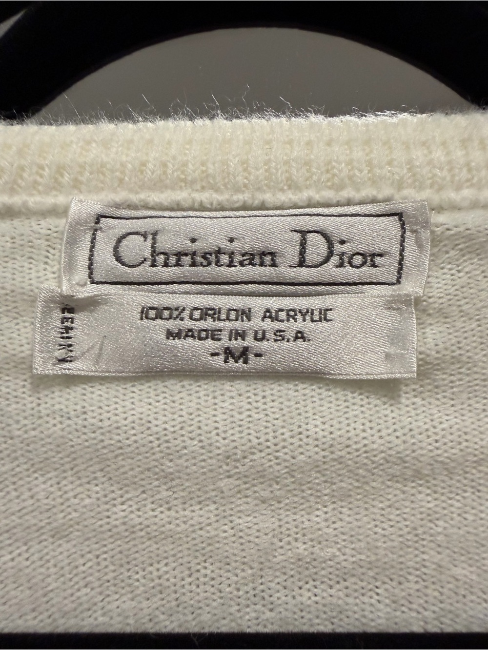 Vintage Dior Men’s Ivory V-Neck Sweater - Picture 5 of 9